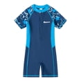 thumbnail image 5 of Boys One-piece Swimsuits with Tropical Print Zip Up Sun Durable Lightweight Beach Suifing Casual Kids Summer Swimwear Size 9-10 Y, 5 of 6