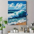 thumbnail image 4 of UXIEQU Ocean Wave Embroidery Canvas Wall Art 15.75x11.81 Inches, 4 of 8