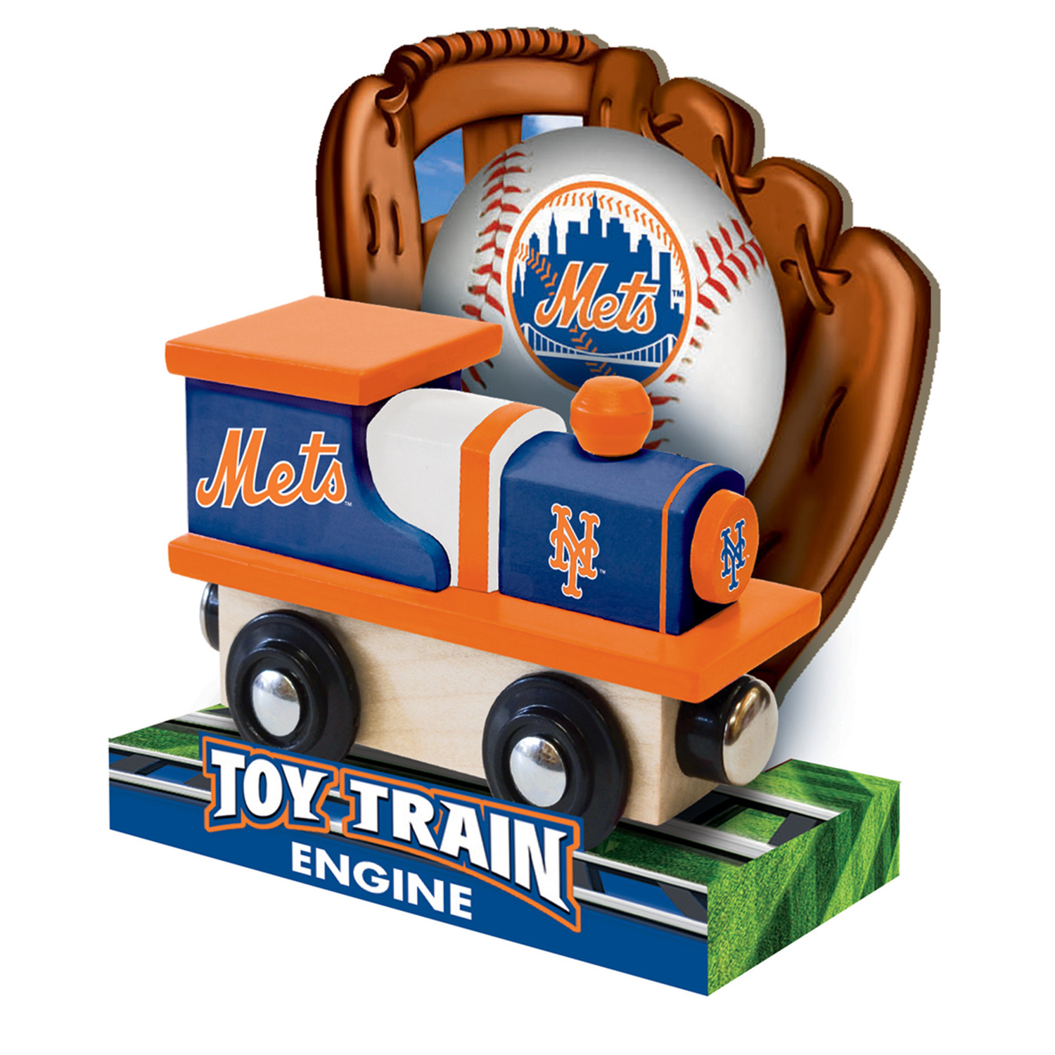 MasterPieces Officially Licensed MLB New York Mets Wooden Toy Train Engine For Kids - image 4 of 5