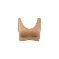 thumbnail image 1 of INSPIRAR CHIC Sujetadores deportivos sin costuras y sin alambre para mujeres con almohadillas removibles, tops de dormir, talla XXXL, ajuste 38A/B, color beige, 1 of 5