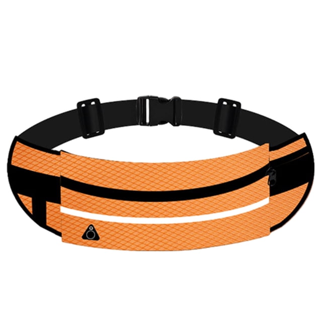 Bolsa multifuncional para teléfono móvil, para hombre y mujer, impermeable, para fitness, con cinturón, pequeña bolsa invisible, color naranja