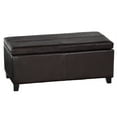 thumbnail image 2 of ViscoLogic Banc Ottoman de Rangement en Similicuir à Dessus Relevable Rabattable (Brun Foncé), 2 of 5