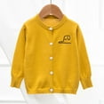 thumbnail image 2 of SUYIDA Boys Girls Cartoon Embroidered Knit Sweater Long Sleeve Casual Outerwear Soft Comfortable Children Autumn Wear - Yellow, 2 of 4