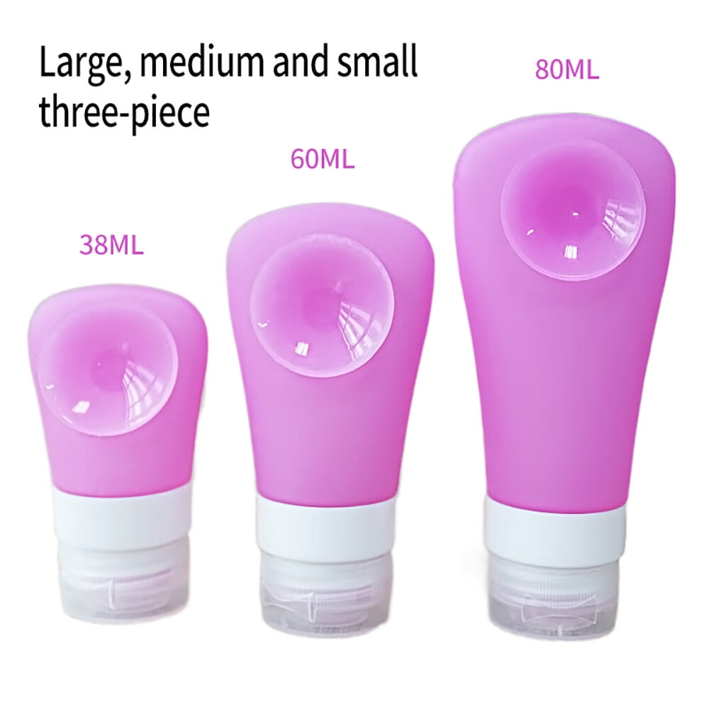 Klzo 3pcs Silicone Travel Bottle Set Leakproof Travel Size Containers