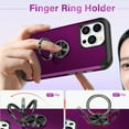 thumbnail image 5 of Decase for Apple iPhone 11,iPhone 11 Rugged Case with 360° Magnetic Ring Holder,Military Grade Double Layer Protector [TPU & PC] Shockproof Invisible Kickstand Phone Cover Case - Purple, 5 of 7