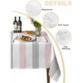thumbnail image 3 of Pink Grey Striped Tablecloth Rectangle Table Cloth 52x70, Waterproof Tablecloth Outdoor Table Cloth, Geometric Vertical Stripes Minimalist Washable Table Cover for Kitchen Dinning Party, 3 of 8