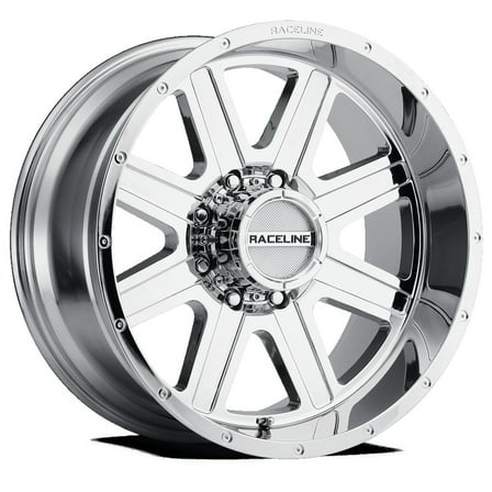 Raceline 940C-HOSTAGE 16" Cast Aluminum Wheel, HOSTAGE CHROME 16X8 8X165.1 0mm Fits select: 1994-2002 DODGE RAM 2500, 2003-2006 CHEVROLET SILVERADO K2500 HEAVY DUTY