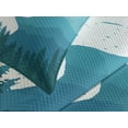thumbnail image 4 of Ambesonne Adventure Quilted Bedspread Set 3 Pcs, Scenic Wild Forest, Queen Size, Pale Blue Dark Blue, 4 of 5