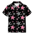 thumbnail image 4 of Glisme Boys Short Sleeve Top Star Print Shirt With Pocket Casual Playwear For Toddler And Youth Black T-Shirt Size 7-8 Years, 4 of 4