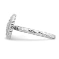 thumbnail image 3 of 925 Sterling Silver Stackable Expressions Rhodium-plated Oval Ring Size: 7; for Adults and Teens; for Women and Men, 3 of 5
