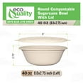 thumbnail image 4 of 40 oz Round Disposable Compostable Paper Bowls with Fiber Dome Lids - Heavy-Duty, Eco-Friendly Natural Bagasse Unbleached, Heat Resistant, 100% Biodegradable Salad Bowls Alternative to Plastic (400), 4 of 7