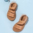 thumbnail image 5 of kpoplk Girls Strap Sandals Open Toe Outdoor Flats with Hook and Loop Kid Summer Shoes for Girls(Coffee,4), 5 of 7