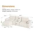 thumbnail image 2 of Neche 114" Cloud Sofa for Living Room, L-Shaped Deep Seat Modular Boneless Couch, No Assembly Required,Beige, 2 of 8