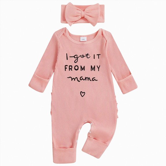 NIEWTR Baby Girl Clothes Long Sleeve Pajamas One-piece Button Down Sleeper Romper Pjs Cute Fall Winter Sleepwear Nightwear 0 3 6 9 12 18 24 Months(A-Watermelon Red,NewBorn)