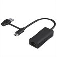 thumbnail image 1 of 2-in-1 1000Mbps Network Card USB Type-C to RJ45 Adapter USB 3.0 Network Card Converter for PC Laptop,1 * Type-C to RJ45 Adapter,Black, 1 of 7