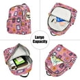 thumbnail image 5 of Fashion Quilted Backpack for Women Lightweight Travel Daypack Casual Bag for Shopping Travel Colorful Cartoon Halloween Icons S, 5 of 7