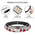 thumbnail image 4 of Balery Leaves And Anemone Fundas elásticas antideslizantes para volante, funda protectora universal para hombre y mujer, 15 pulgadas, accesorios para coche., 4 of 6