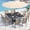 Brown, variant on U-HOMY 9-Piece Outdoor Dining Set for 8, Textilene Chairs, Square Table, Umbrella Hole, Weatherproof, Blue/Brown/Gray