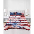thumbnail image 2 of Quilt King Size Bedding Set, American Flag Independence Day Reversible Summer Quilt 3 Pieces, 4th of July USA Flag Lightweight Bedspreads Coverlets with 2 Pillow Shams for All Seasons, 2 of 5