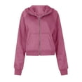 thumbnail image 4 of MeetoTime Women's Zip Up Hooded Sweatshirt Fall Fleece Long Sleeve Hoodie Basic Jacket with Pockets, 4 of 5
