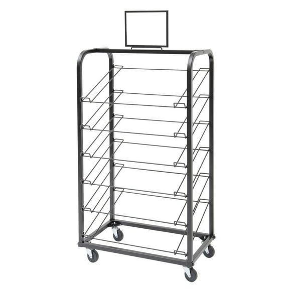 HUBERT® Black Wire 6-Tray Display Rack - 26"L x 18"W x 49"H