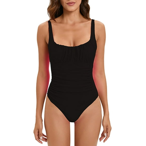 FhsagQ Swimsuit Sets for Women Corset Women's 1 Piece Swimsuits Tummy High Waisted Bathing Suit Wrap Tie Back Monokini Frontswimwear 1 Piece Swimsuit Womens Swimsuit Sets Bodysuit Fishnet Black L