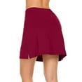 thumbnail image 4 of Gglogagt Women High Waisted Swim Skirts Bottoms Long Shorts Skorts Athletic Tummy Control Modest Swimsuits Skirt Wine XL, 4 of 5