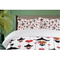 thumbnail image 4 of Ambesonne Valentines Duvet Cover Set, Hearts in Lamps Romance, 2-Calking, Vermilion and Scarlet, 4 of 7