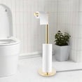 thumbnail image 6 of FUYGRCJ Toilet Paper Holder Free Standing Toilet Roll Holder with Top Storage Shelf Rustproof Stainless Steel Toilet Paper Stand Pedestal Toilet Paper Dispenser No Drilling Toilet Paper Holder Stand, 6 of 10