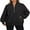 Black, variant on Charmo Women's Half Zip Oversized Sweatshirts Fleece Quarter Zipper Pullover Hoodies 2025 Mock Neck Fall Workout Jacket