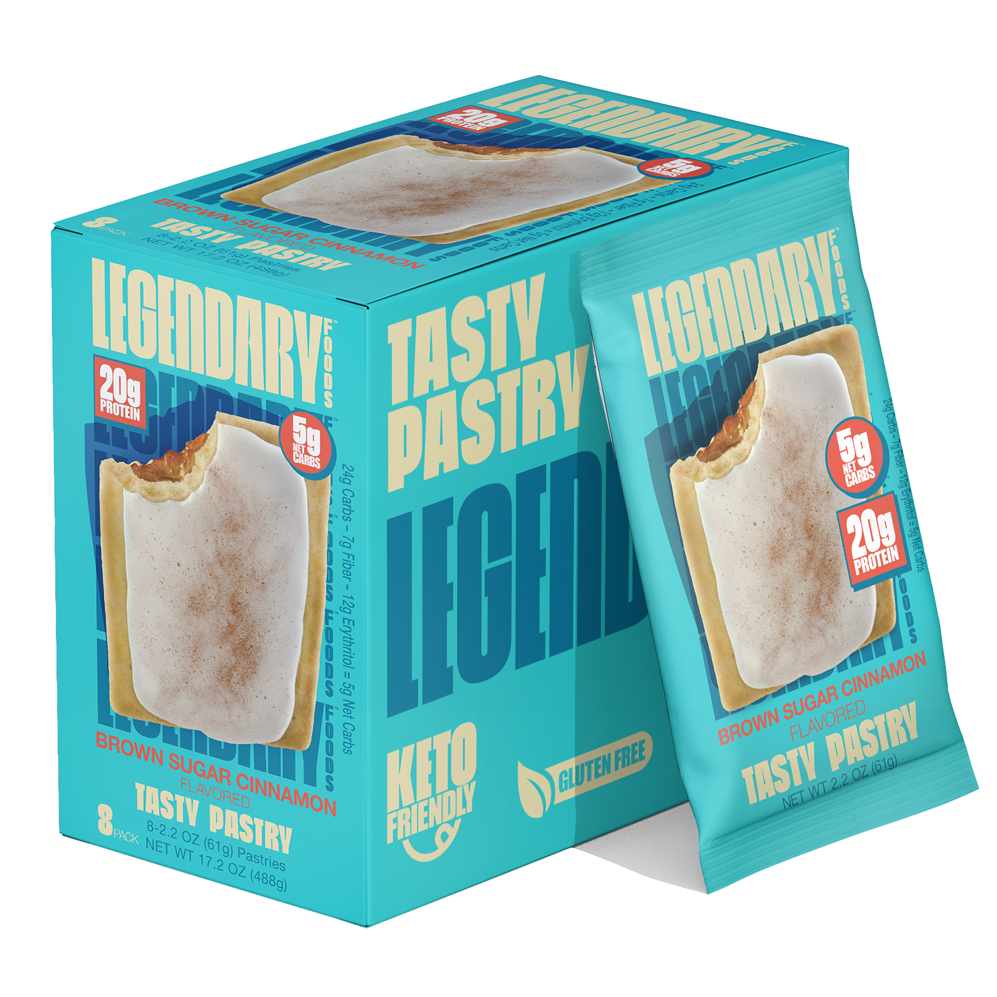 Legendary Foods Protein Pastry, Brown Sugar Cinnamon, 20 g Protein, 2.2