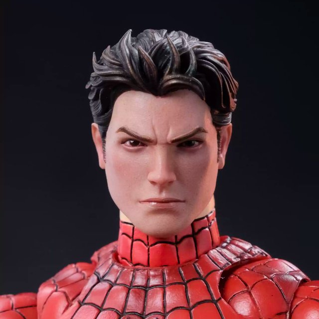 Mafex Kaiyodo Spider Boy v4, figura de acción de 6 pulgadas, tallado de cabeza de persona Real, Peter Parker, PP, Ben Judy, a escala 1/12, personalizado(painted head A,For mafex Body
