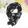thumbnail image 2 of Women's Elegant Skull Print Chiffon Shawl Wrap 165x70cm (Black & White), 2 of 3