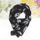 thumbnail image 2 of Women's Elegant Skull Print Chiffon Shawl Wrap 165x70cm (Black & White), 2 of 3