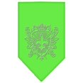 thumbnail image 1 of Fleur De Lis Shield Rhinestone Bandana Lime Green Small, 1 of 1