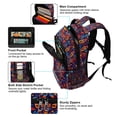 thumbnail image 5 of FORMRS Unisex Backpack Elementary School Travel Bookbag with Reflective Stripes, Red Geometric Eagle, 5 of 7