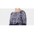 thumbnail image 2 of Karen Scott Women's Lile Paisley Boat-Neck Top Navy Size X-Small, 2 of 3