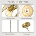 thumbnail image 3 of Cusp Barn 24" Multi-Layer Fabric Chandelier with Metal Chain, Height Adjustable Ceiling Light, 3 of 9