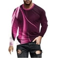 thumbnail image 2 of Big and Tall T Shirts for Men S-5X Plus Size Long Sleeve Round Neck Pullover T-Shirts Casual Basic Gradient Printed Comfort Regular Tops Tshirts, 2 of 5