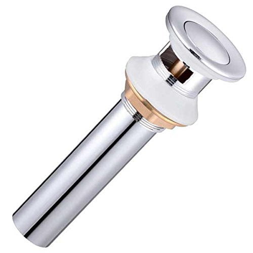 PushButton Style Pop Up Drain with Overflow [polished chrome], Brand