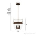 thumbnail image 6 of Hunter - Karloff 3-light Textured Rust, Medium Size Pendant Light, Dimmable, Casual Style, Urn Shaped, for Bedrooms, Dining, Living Rooms - 19832, 6 of 7