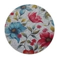 thumbnail image 4 of HAOXIT  Deluxe Elastic Edged Flannel Backed Vinyl Fitted Table Cover - Watercolor Floral Pattern - Oblong/Oval - Fits Round Tables 46-50, 4 of 8