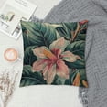 thumbnail image 2 of Creowell Floral Decoration Throw Pillow Cushion Covers Tropical Palm Leaves Hibiscus Orchid Bird of Paradise Flower Decorator Funny Pillows for Sofa Fall Home Decor Couch Pillow Case White, 2 of 5
