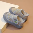thumbnail image 2 of Wdgfv Girls Sneakers Soft Soled Canvas Indoor Shoes for Toddlers Lightweight Breathable Comfortable Baby First Gray 24, 2 of 6