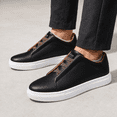 thumbnail image 2 of Men's Casual Sneakers, Faux Leather Lace-Up Low Top Walking Shoes, Everyday Fashion Shoes, 2 of 7