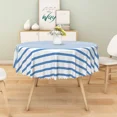 thumbnail image 3 of Tchckioa Stripes Blue White Round Tablecloth,Waterproof Table Cloth Cover for Dinner Kitchen,60 Inch,Black, 3 of 6