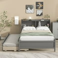 thumbnail image 3 of Full Bed with Bookcase,Twin Trundle,Drawers,Gray, 3 of 8