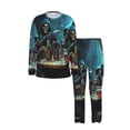 thumbnail image 3 of Men's Pajamas Set Comfy Lounge Two Piece Long Sleeve Pjs Soft Sleepwear, Grim Reaper Party Cool, 3 of 6