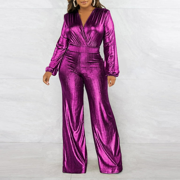 Aayomet Rompers for Women V Neck Jumpsuits Slim Fit Nightclub