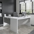 thumbnail image 7 of Echo L Shaped Bow Front Desk in Pure White and Modern Gray - Engineered Wood, 7 of 7